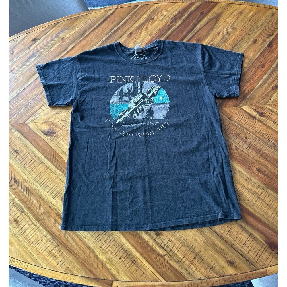 Pink Floyd Vintage Style Black Distressed Band Tee Size L